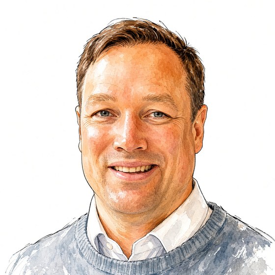 Watercolor portrait of Jason Gruner
